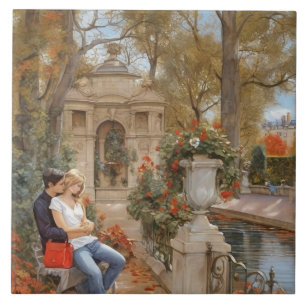 Paris Love: Medici Fountain Jardin de Luxembourg Ceramic Tile