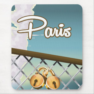 Paris love padlocks mouse pad