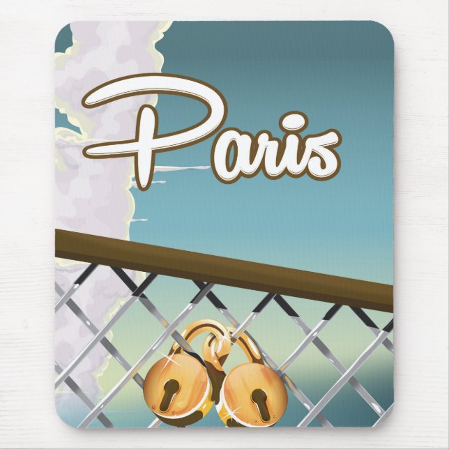 Paris love padlocks mouse pad (Front)