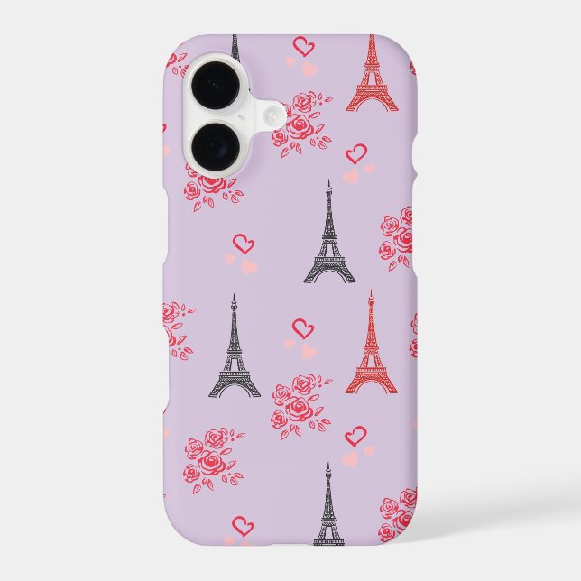 Paris Love Pattern – Eiffel Tower & Roses Seamless (Back)
