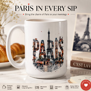 Paris lover city full colour tshirt coffee mug