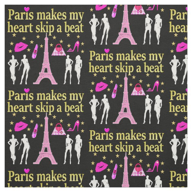 PARIS MAKES MY HEART SKIP A BEAT FABRIC (Swatch)