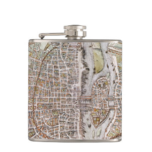 PARIS MAP, 1581 HIP FLASK