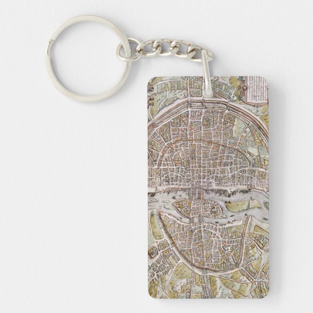 PARIS MAP, 1581 KEY RING (Front)
