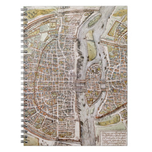 PARIS MAP, 1581 NOTEBOOK