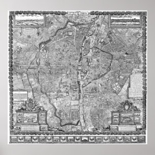 Paris Map 1652 Poster