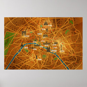 Paris Map Poster
