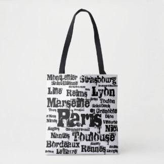 Paris Marseille Lyon France Cities Tote Bag
