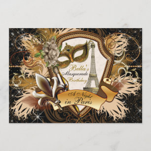 Paris Masquerade Party Invitations