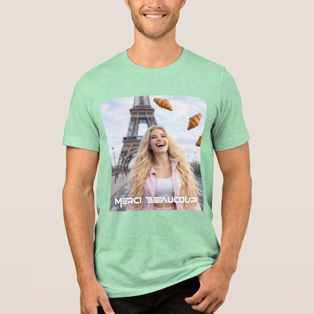 PARIS - MERCI BEAUCOUP Tri-Blend SHIRT (Front)