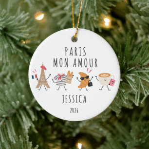 Paris Mon Amour Personalised Travel Ornament