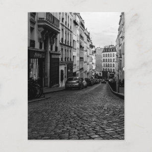 Paris Montmartre Cobbled Street Holiday Postcard
