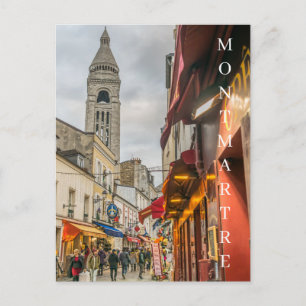 Paris Montmartre street view postcard