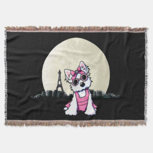 Paris Night Olivia Westie Throw Blanket