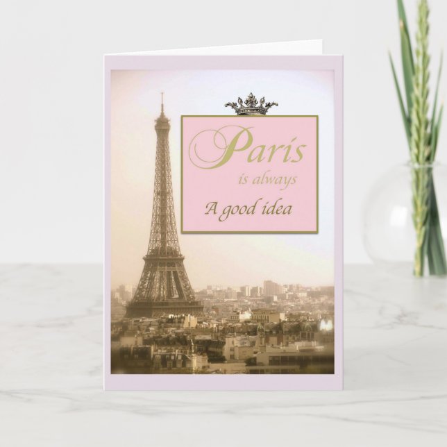 Paris notecards with Eiffel Tower and quote (Front)