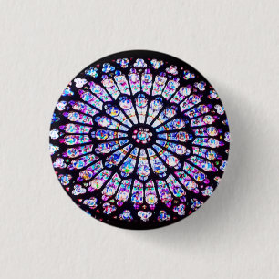 Paris Notre Dame stained glass - The Rose Window 3 Cm Round Badge