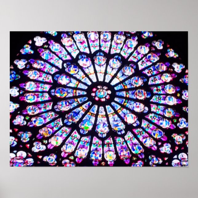 Paris Notre Dame stained glass - The Rose Window Poster (Front)