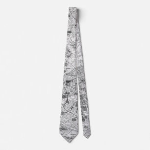 Paris Old Map Tie