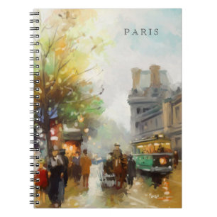 Paris on a Rainy Day. Watercolor. Gift Notebook