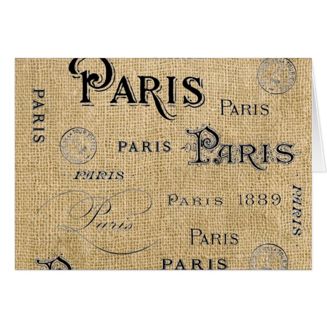 Paris on Burlap (Front Horizontal)