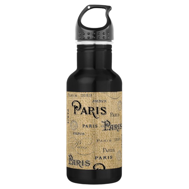 Paris on Burlap 532 Ml Water Bottle (Front)