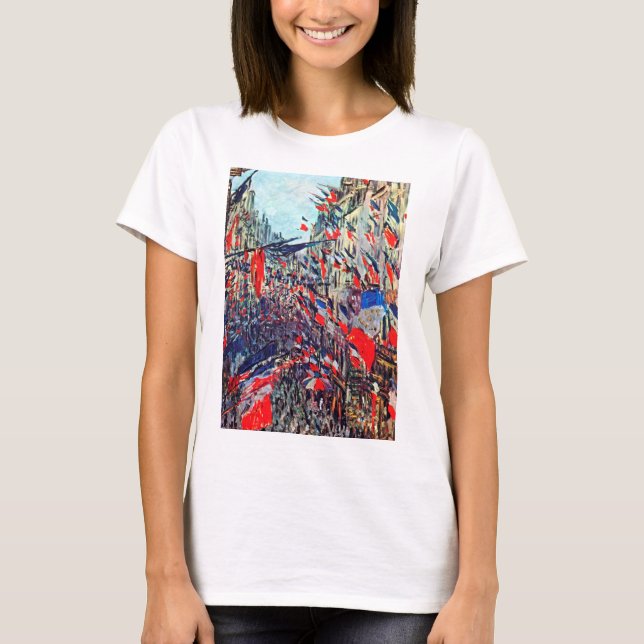 Paris on National Day, Claude Monet T-Shirt (Front)