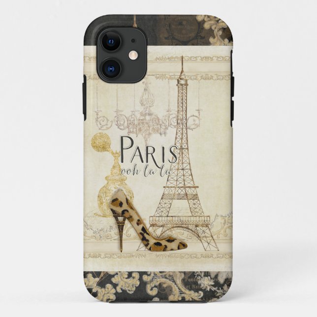 Paris ooh la la Fashion Eiffel Tower Chandelier Case-Mate iPhone Case (Back)