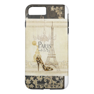 Paris ooh la la Fashion Eiffel Tower Chandelier iPhone 8 Plus/7 Plus Case