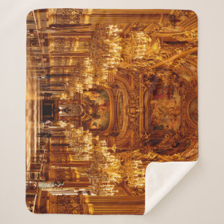 Paris Opera Garnier Interior View Sherpa Blanket