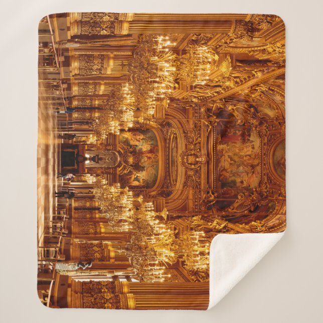 Paris Opera Garnier Interior View Sherpa Blanket (Front)