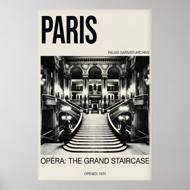 Paris Opera Print - Palais Garnier Grand Staircase (Front)