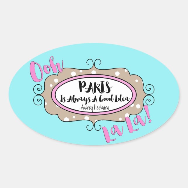 "Paris" Oval Sticker (Front)