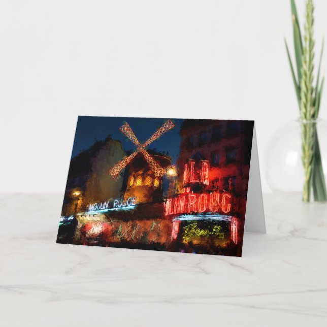 Paris painting poster canvas print jigsaw puzzle p card (Front)