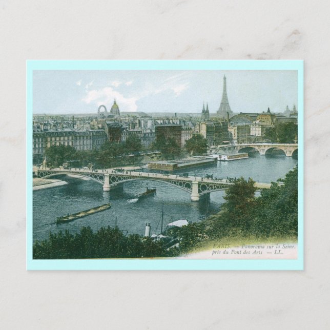 Paris Panorama Vintage Postcard (Front)