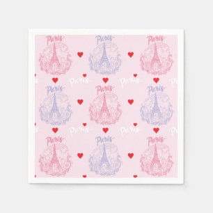 Paris Paper Napkins, Eiffel Tower Party Napkin