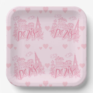 Paris  paper plate