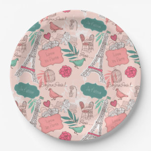 Paris  paper plate