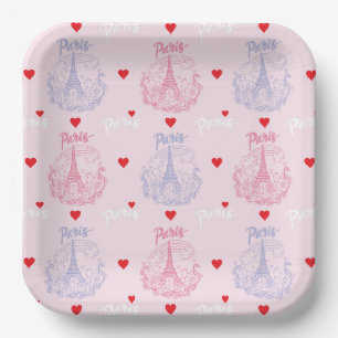 Paris Paper Plates, Eiffel Tower Party Plate