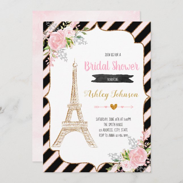 Paris party invitation (Front/Back)