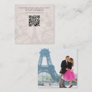 Paris Passport Wedding QR Enclosure Card