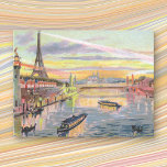 Paris Pastel Postcard<br><div class="desc">The Exposition of 1900 brought the world to Paris to see and experience this wonderful event. Many illustrations were made to commemorate this exciting time. This image, from a postcard of the period shows the city in soft, hazy pastel colours. The Pont Alexandre III is in the foreground with boats...</div>