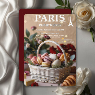 Paris Patisseries Macaroons Magazine Themed Invitation