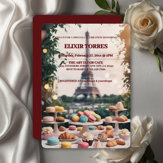 Paris Patisseries Macaroons Magazine Themed Invitation (Creator Uploaded)