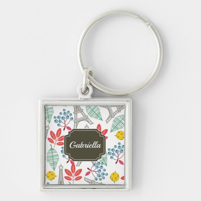 Paris Pattern Key Ring (Front)