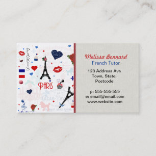 Paris pattern with Eiffel Tower Business Card