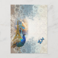 Paris peacock collage