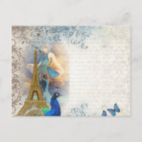 Paris peacock collage
