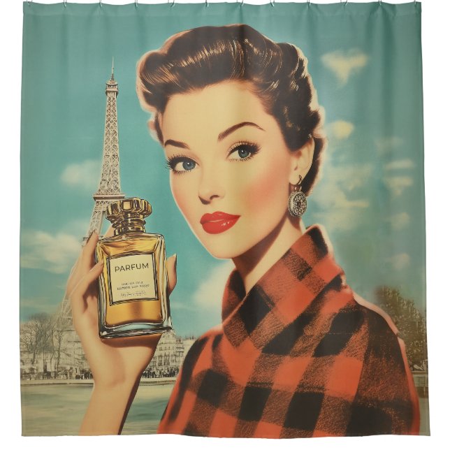 Paris Perfume Ad Elegance Shower Curtain (Front)
