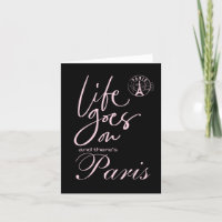 Paris pink and black paris theme invitation