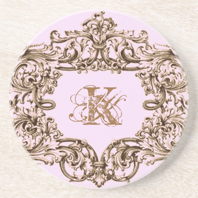 PARIS PINK BAROQUE CUSTOMIZABLE COASTER (Front)